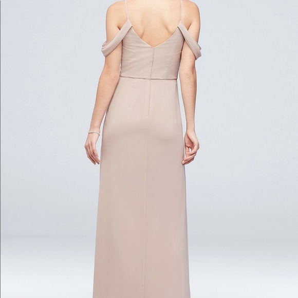 David’s Bridal OFF-THE-SHOULDER DRESS WITH CASCADE - Picture 3 of 4